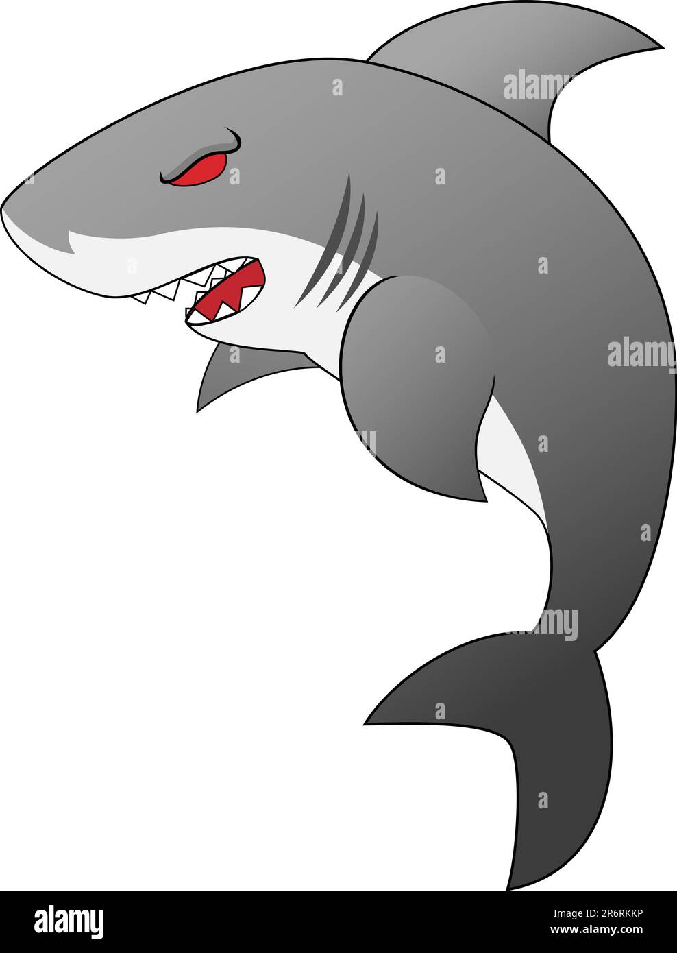 Illustration of An Angry Looking Cartoon Shark Stock Vector Image & Art ...