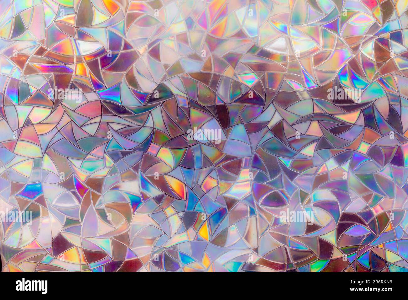 Stained glass door pane.  Modern stained glass abstract pattern. Stock Photo
