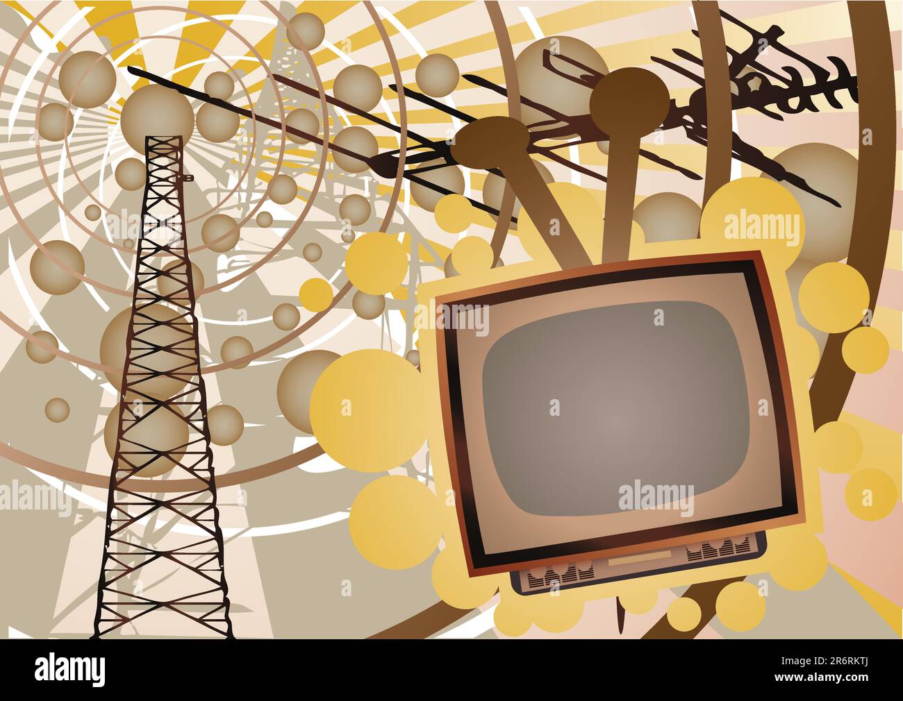 illustration vector of old TV Stock Vector