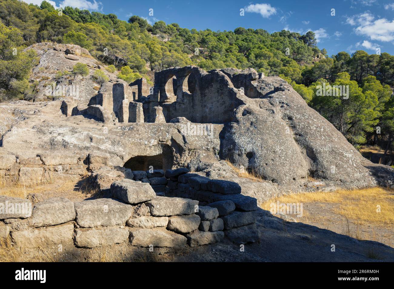 Ruins of the Mozarabe rock hewn church at Bobastro, built by Umar ibn