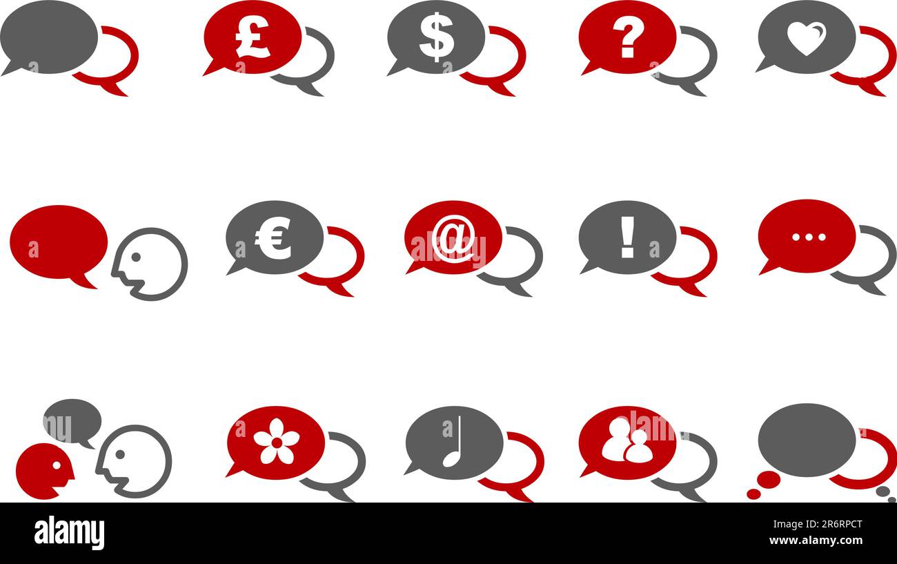 Vector icons pack - Red Series, baloon collection Stock Vector