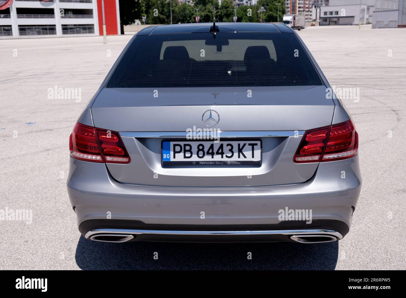Mercedes E class backside with AMG line Stock Photo