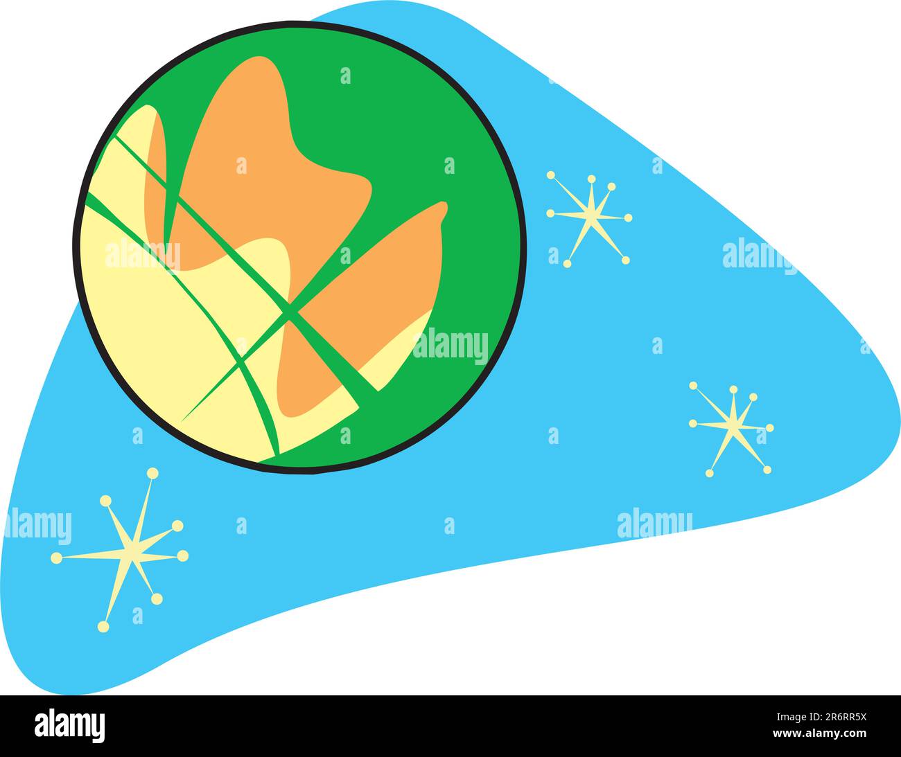 Retro Planet Mars is part of a complete set of Solar System planet for download. Stock Vector