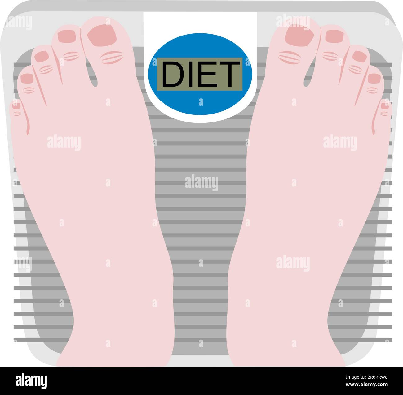 Feet on a scale reading diet Stock Vector Image & Art Alamy