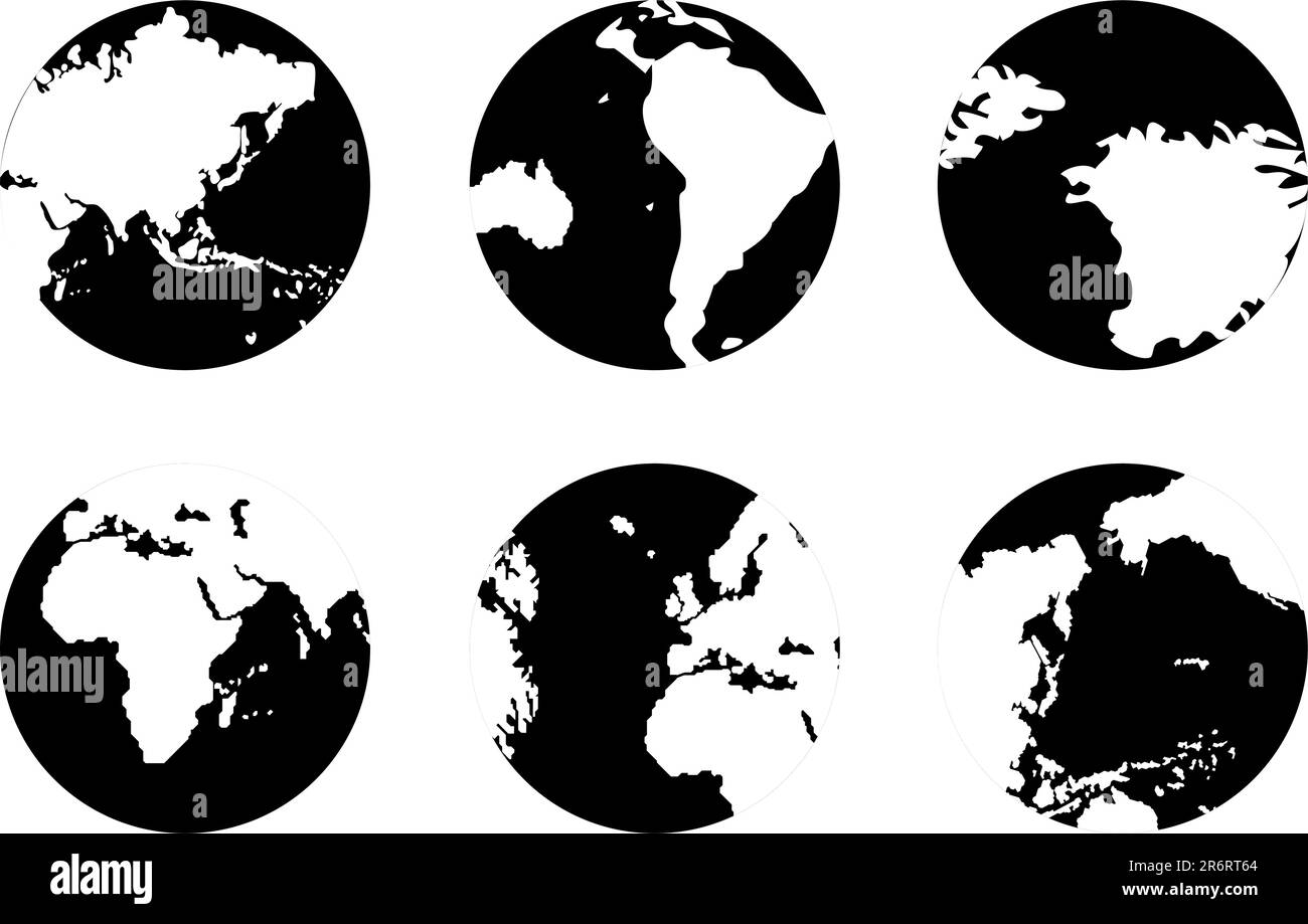 Black and white world view Stock Vector Images - Alamy