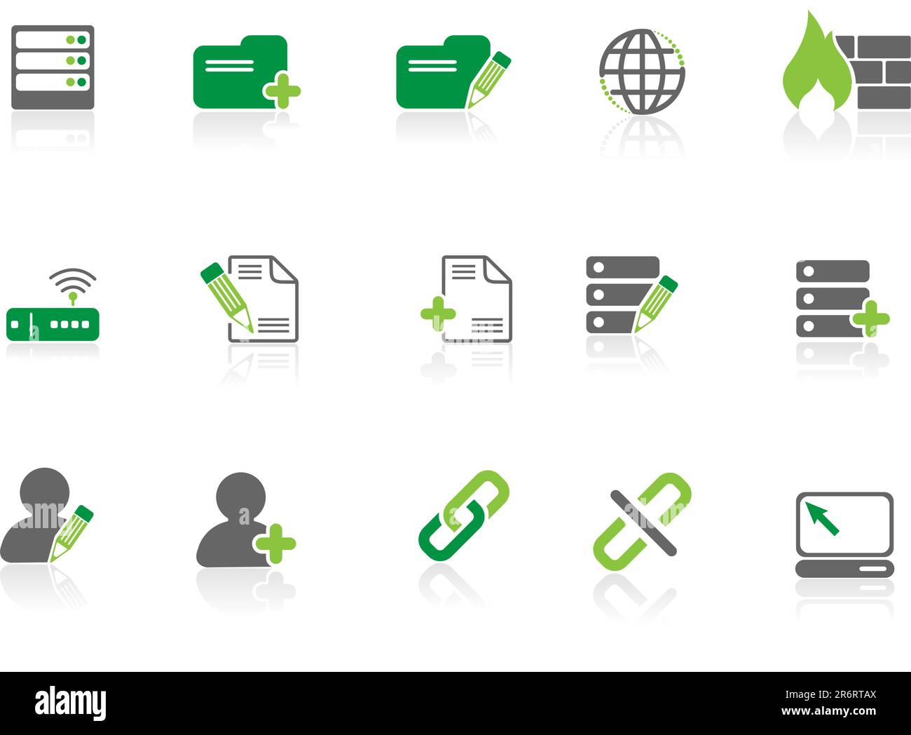 Database and Network icons for your website Stock Vector