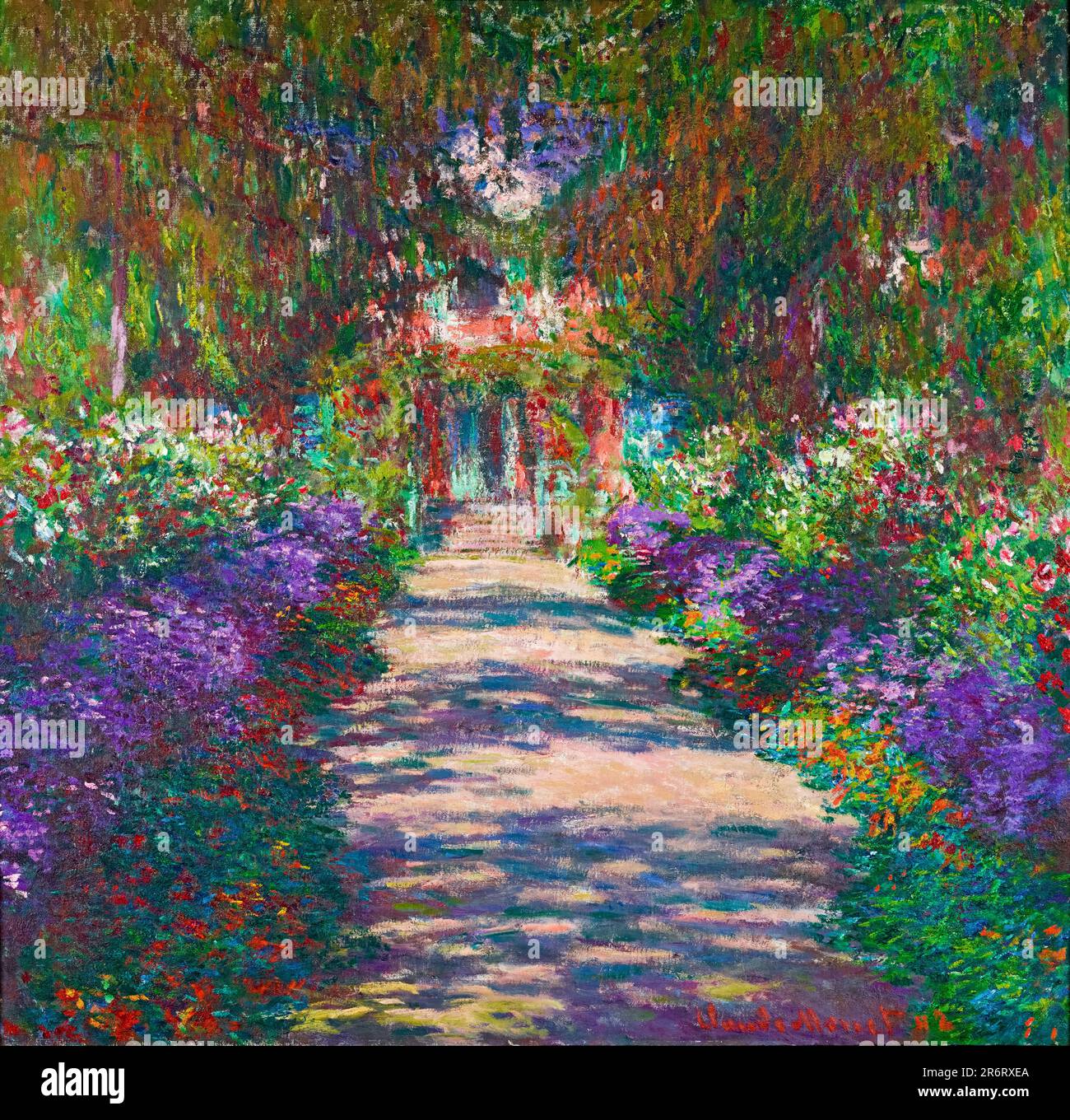 Claude Pathway in Garden In Giverny, landscape painting