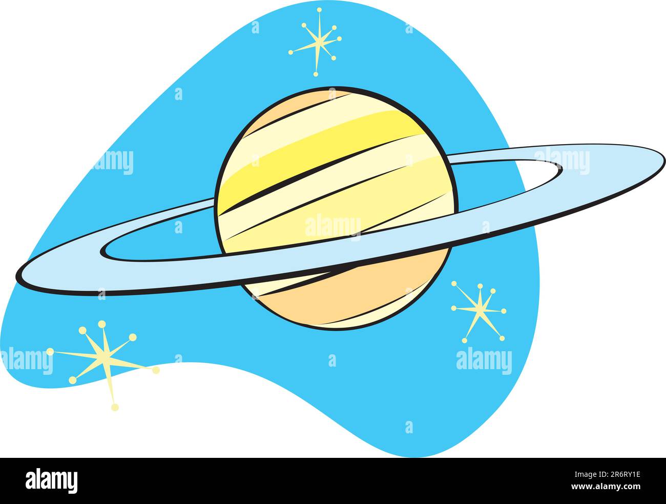 Retro Planet Saturn is part of a complete set of Solar System planet for download. Stock Vector