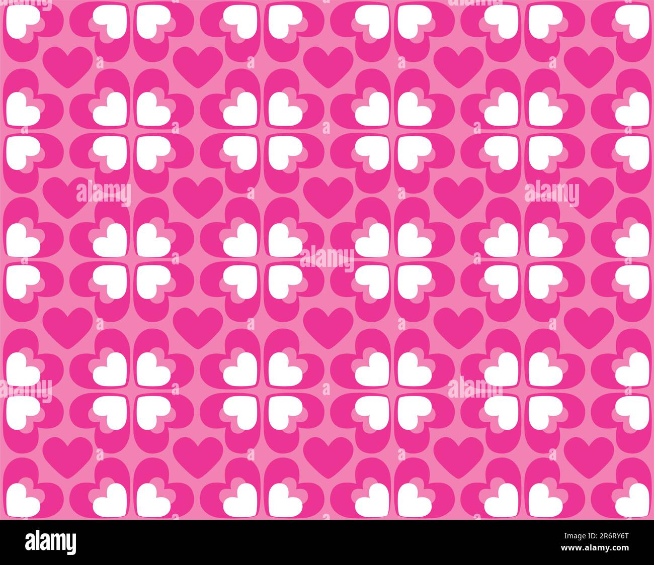 Seamless heart pattern in pink and white Stock Vector