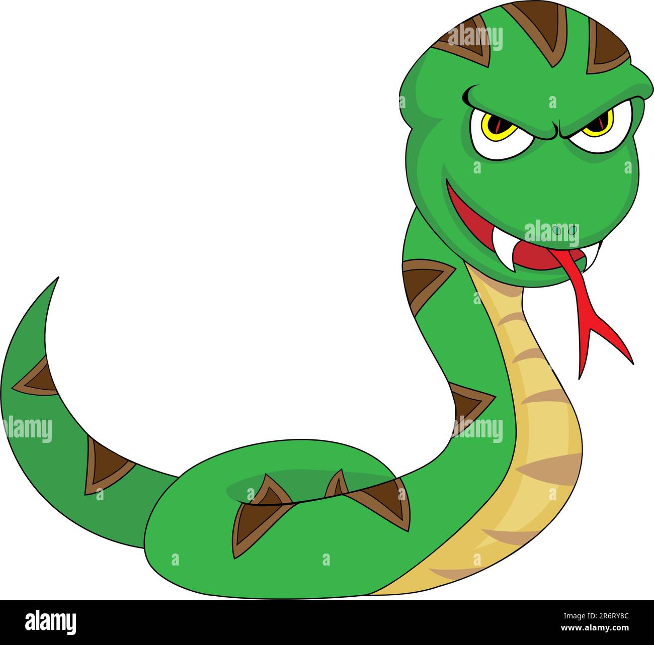 Illustration of a Cute Menacing Looking Snake Stock Vector