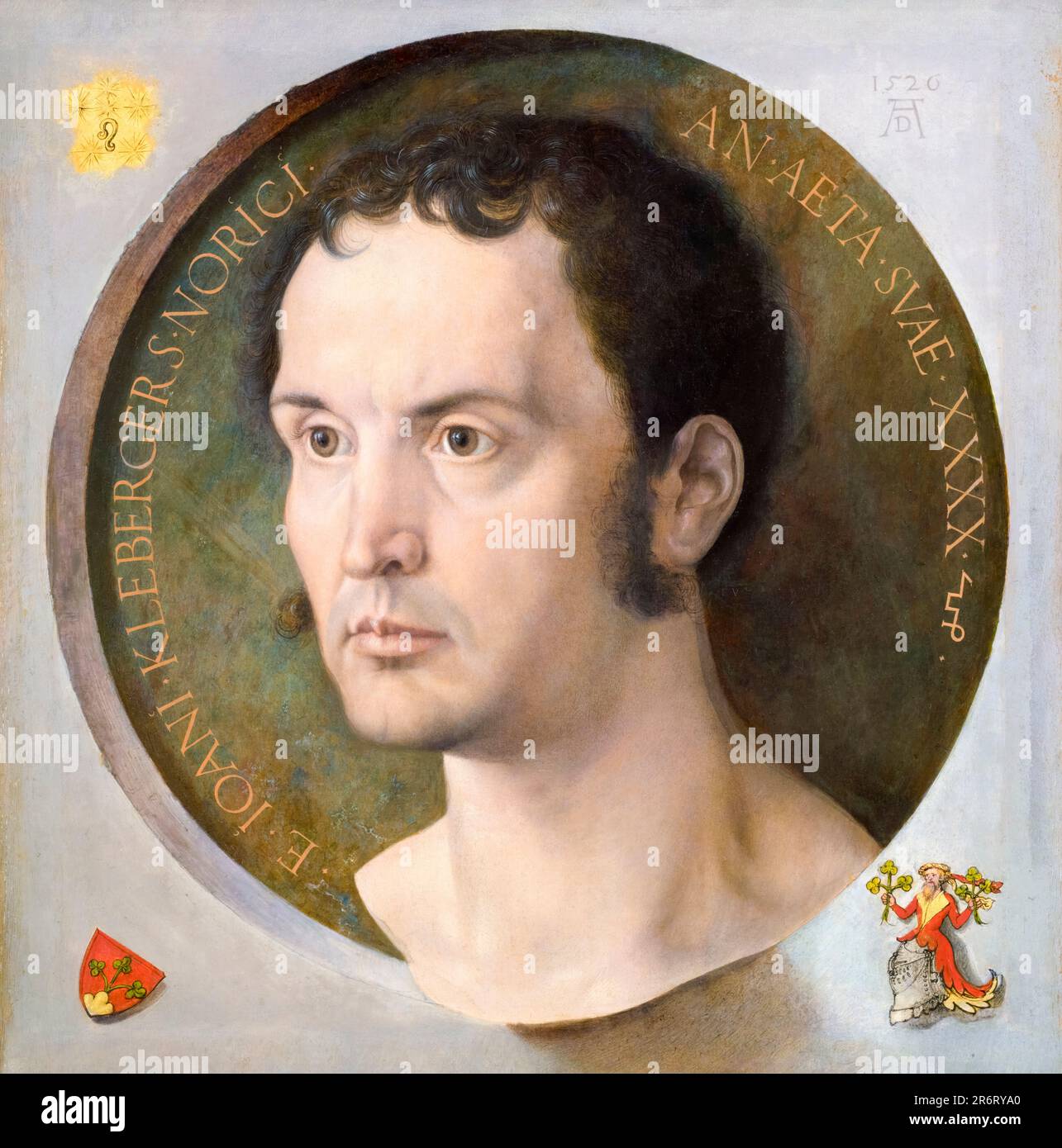 Johannes Kleberger, portrait painting in oil on wood by Albrecht Durer, 1526 Stock Photo