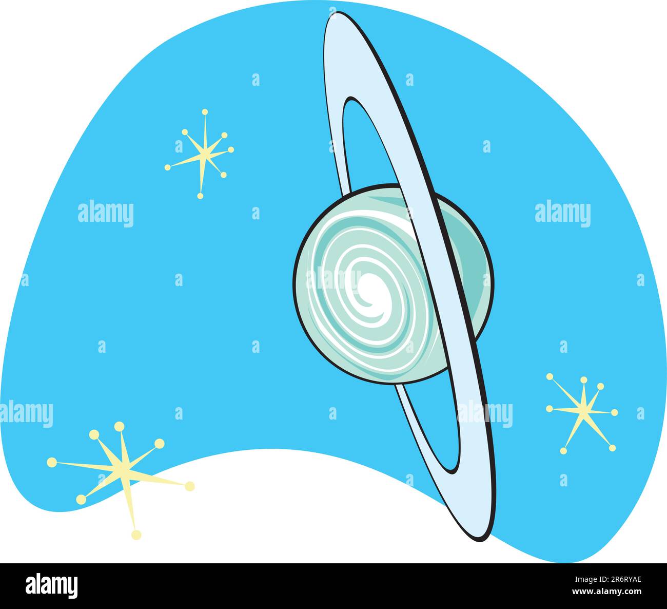 Retro Planet Uranus is part of a complete set of Solar System planet for download. Stock Vector