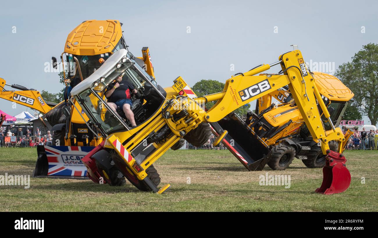 Dancing Diggers - Smallwood Steam & Vintage Rally 2023 Stock Photo