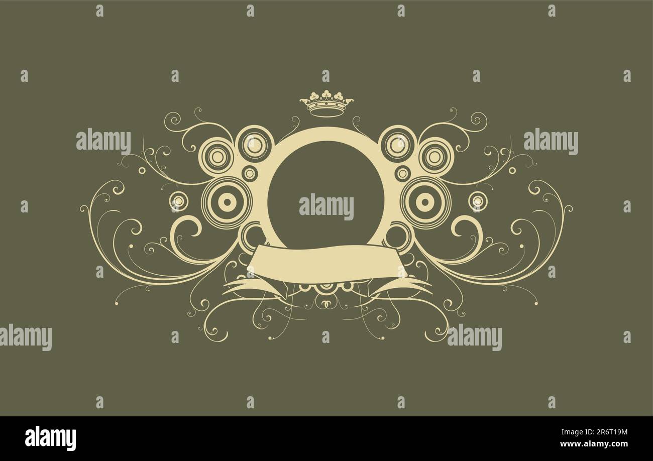 Vector illustration of abstract frame made of floral elements with ...