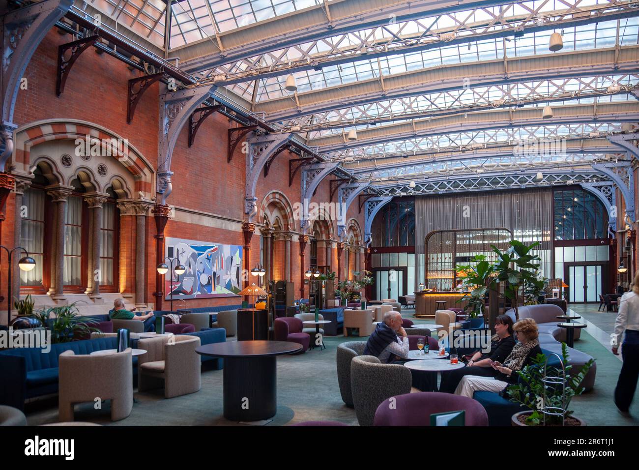 St Pancras Renaissance Hotel Foyer in Kings Cross London UK Stock