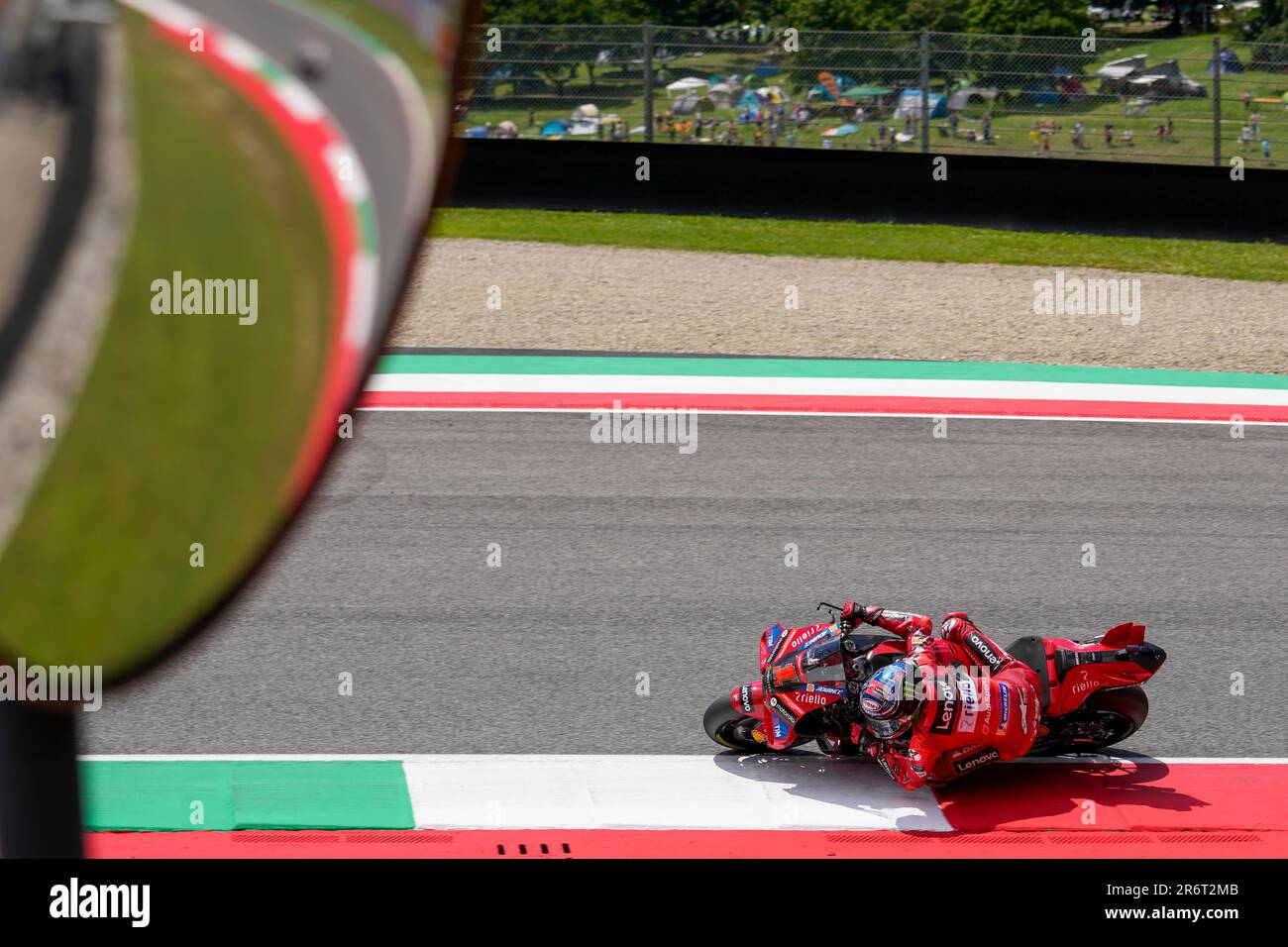 Italian rider Francesco Bagnaia of the Ducati Lenovo Team steers his motorcycle during the MotoGP race of the Grand Prix of Italy at the Mugello circuit in Scarperia, Italy, Sunday, June 11,