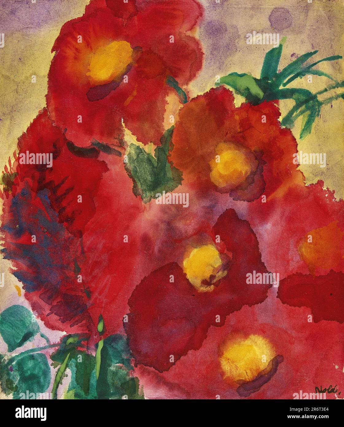 Red flowers. Museum: PRIVATE COLLECTION. Author: EMIL NOLDE. Stock Photo