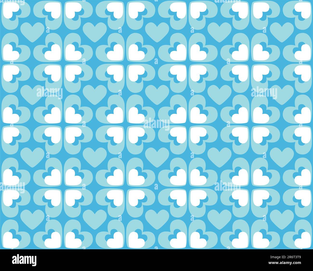 Seamless heart pattern in blue and white Stock Vector