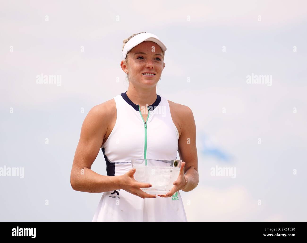 Katie Swan collects her runners up trophy after the final against ...