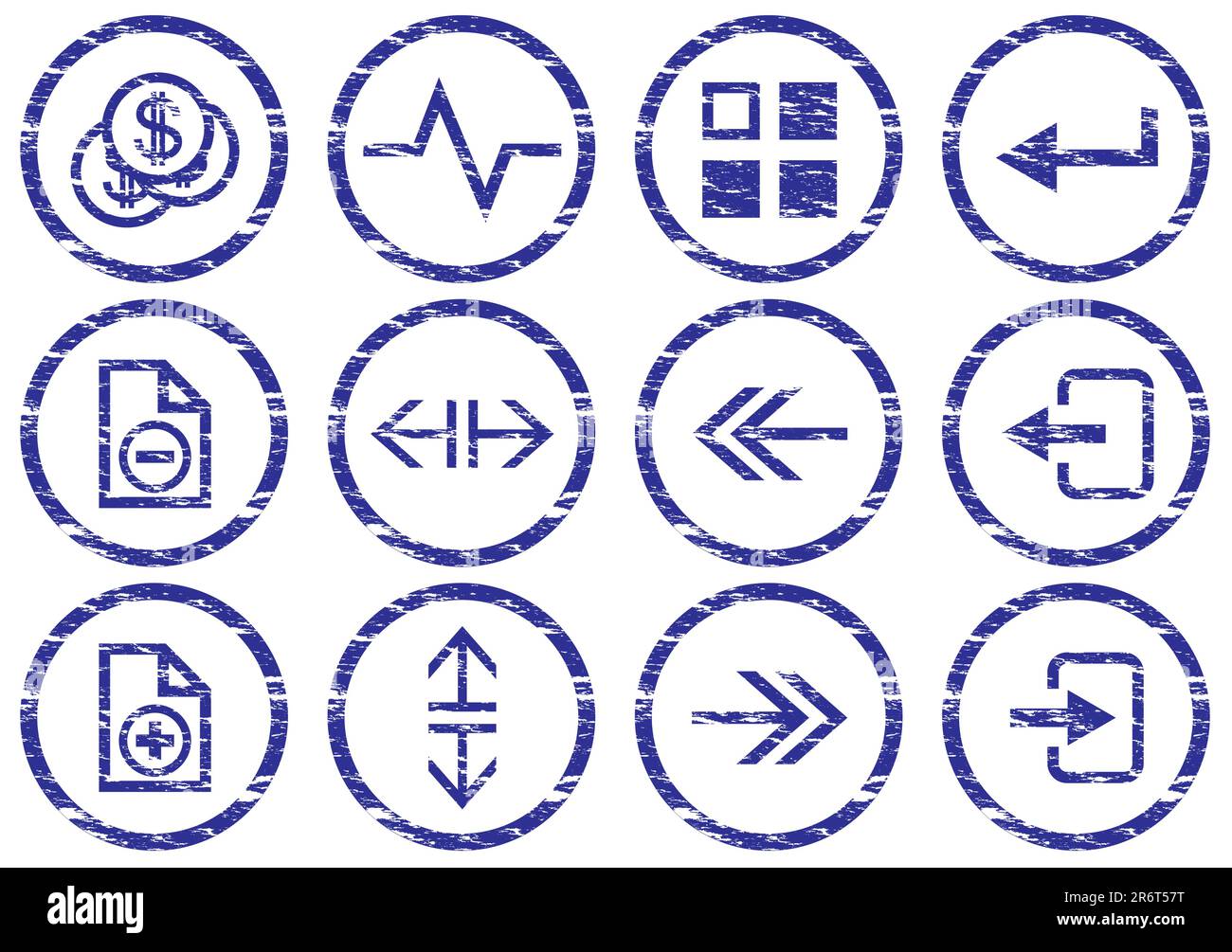 Gadget icons set. Grunge. White - dark blue palette. Vector illustration. Stock Vector