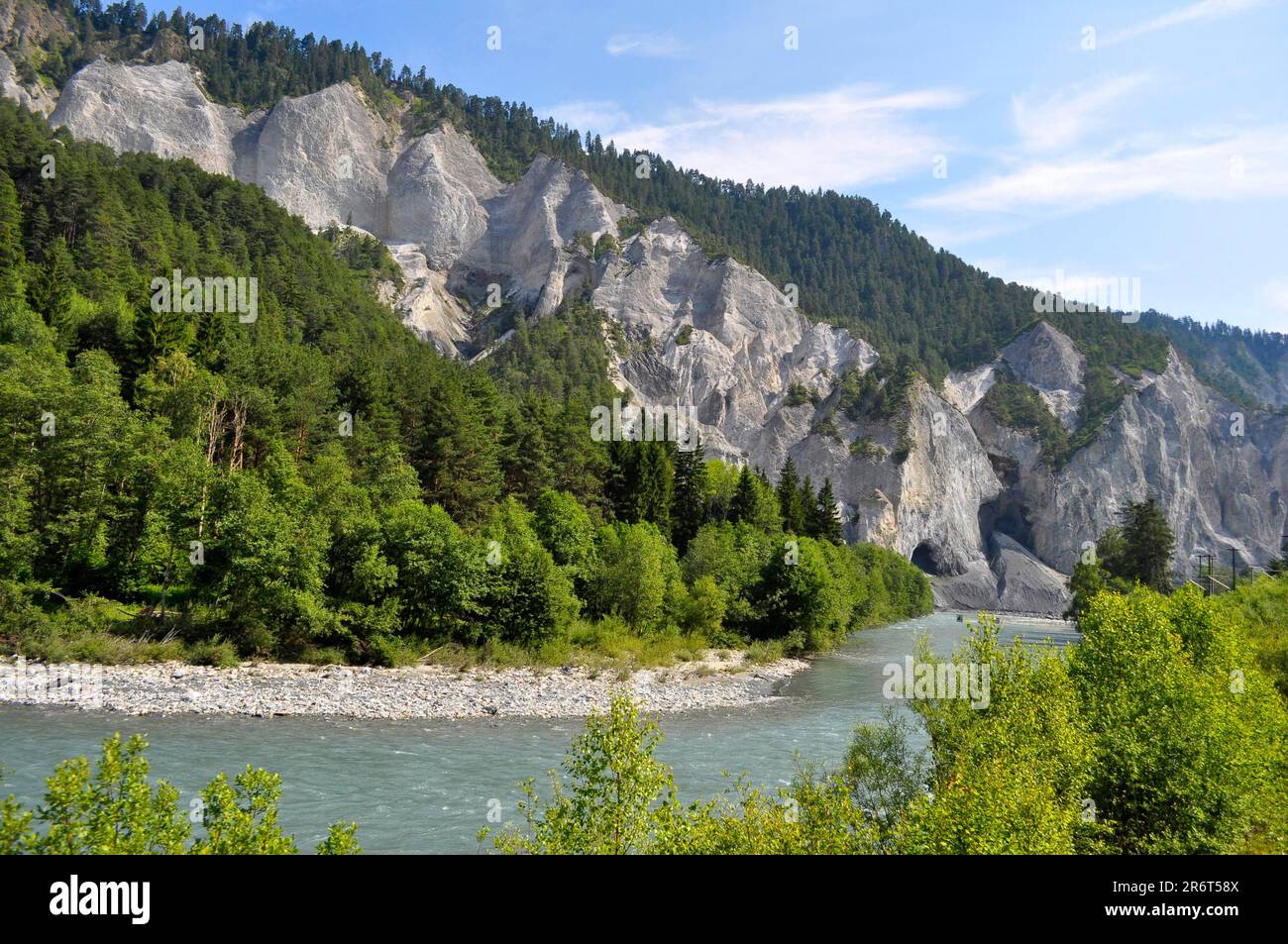 Switzerland, railway line ReichenauTamins, Disentis/Muster, mountain