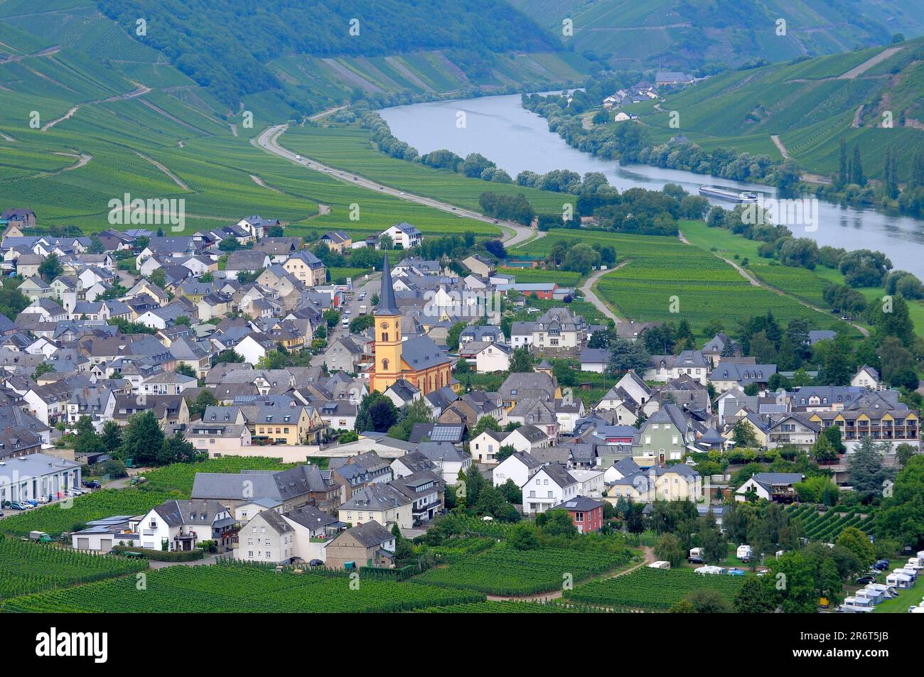 Rhineland-Palatinate, Minheim, Moselle, Moselle near Minheim, Bernkastel-Wittlich district, Moselle loop Stock Photo
