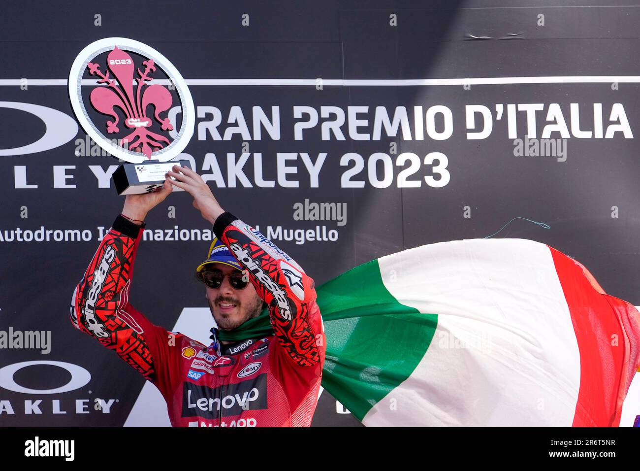 Italian rider Francesco Bagnaia of the Ducati Lenovo Team celebrates ...