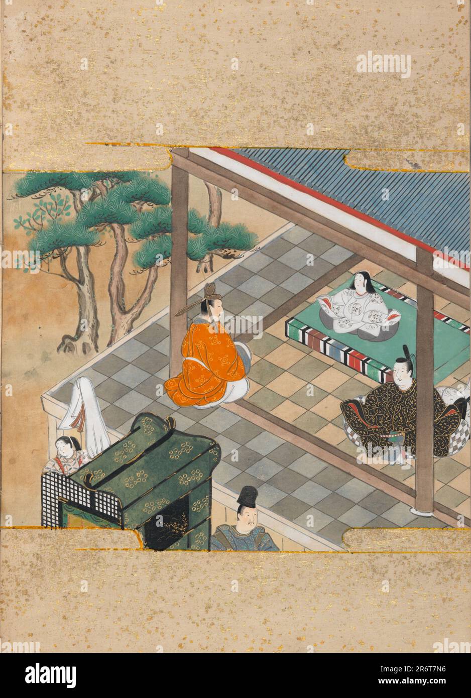 Paulownia Court (Kiritsubo), Chapter 1 from the 'Tale of Genji' (Genji monogatari). Museum: PRIVATE COLLECTION. Author: ANONYMOUS. Stock Photo