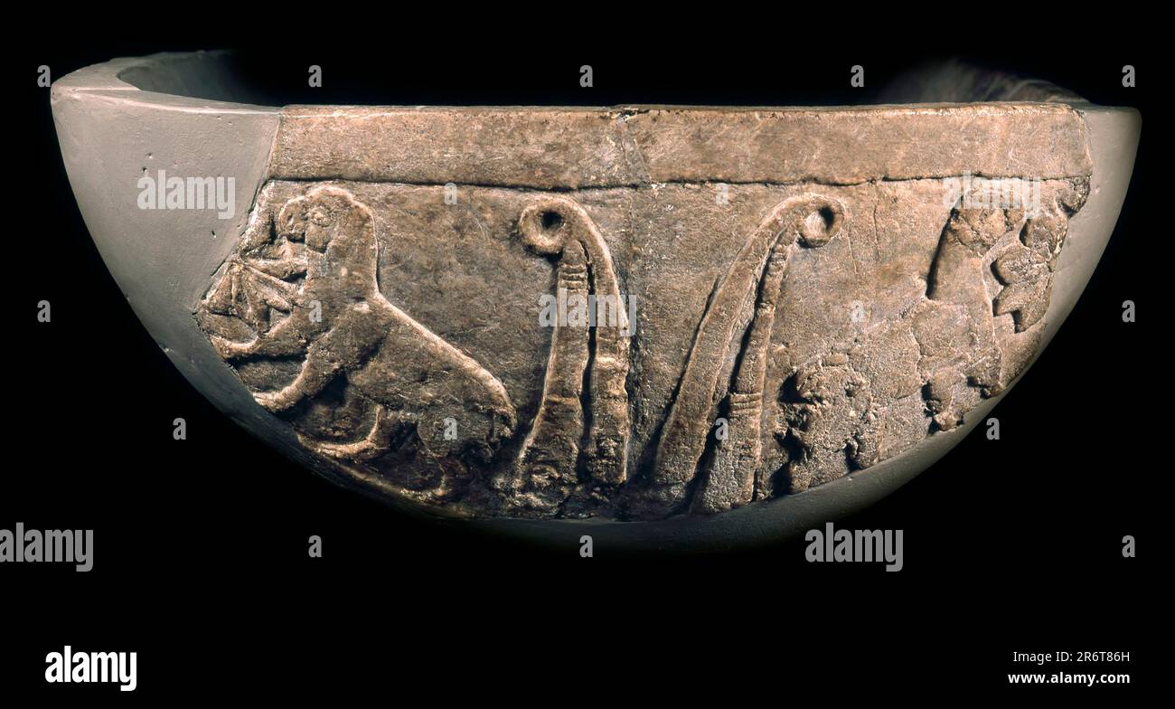 Sumerian reed house. Detail of the Uruk Trough. Museum BRITISH MUSEUM