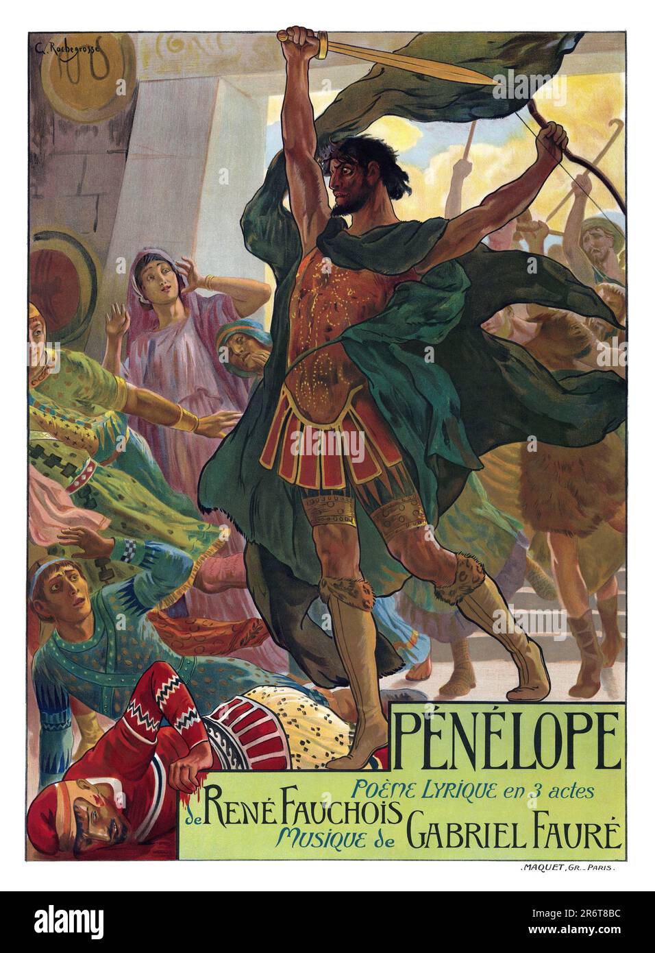 Poster for the Opera Pénélope by Gabriel Fauré. Museum: PRIVATE COLLECTION. Author: Georges Antoine Rochegrosse. Stock Photo