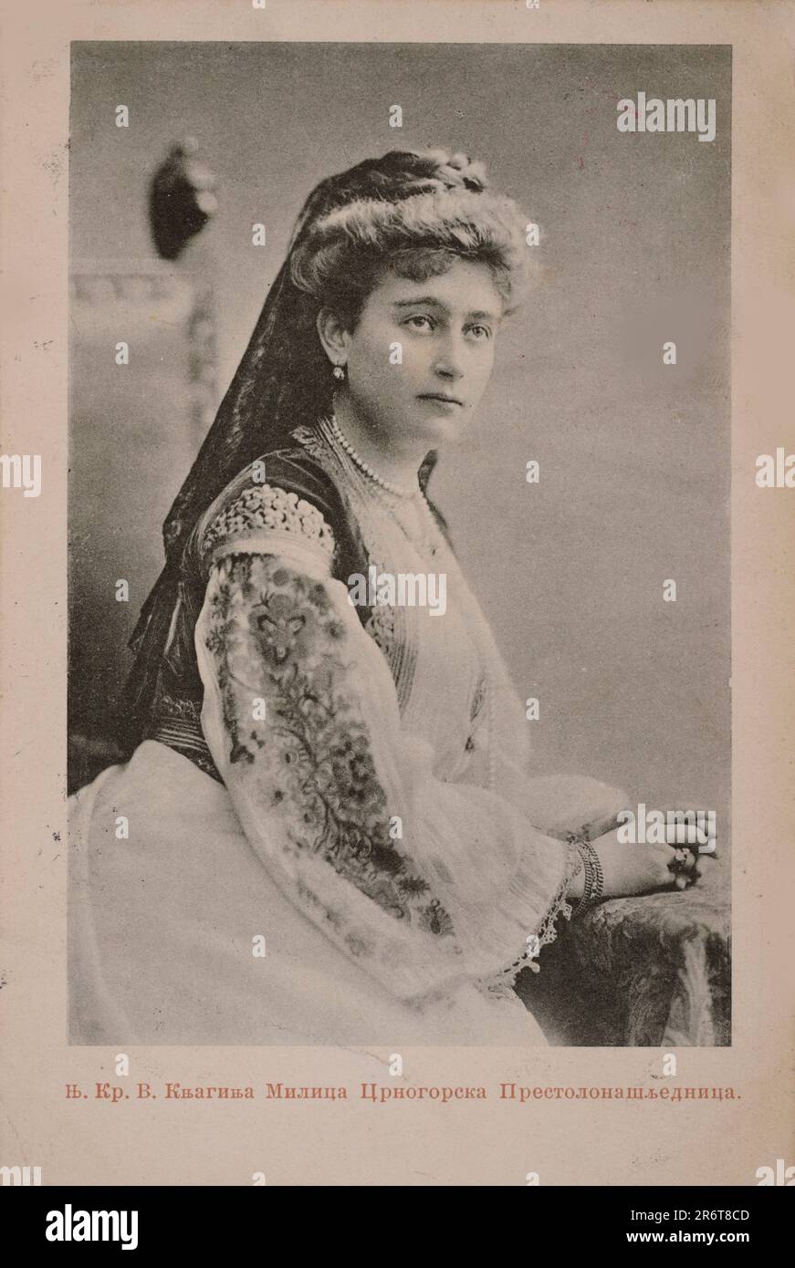 Portrait of Crown Princess Jutta Militza of Montenegro (1880-1946), Duchess of Mecklenburg-Strelitz. Museum: PRIVATE COLLECTION. Author: ANONYMOUS. Stock Photo