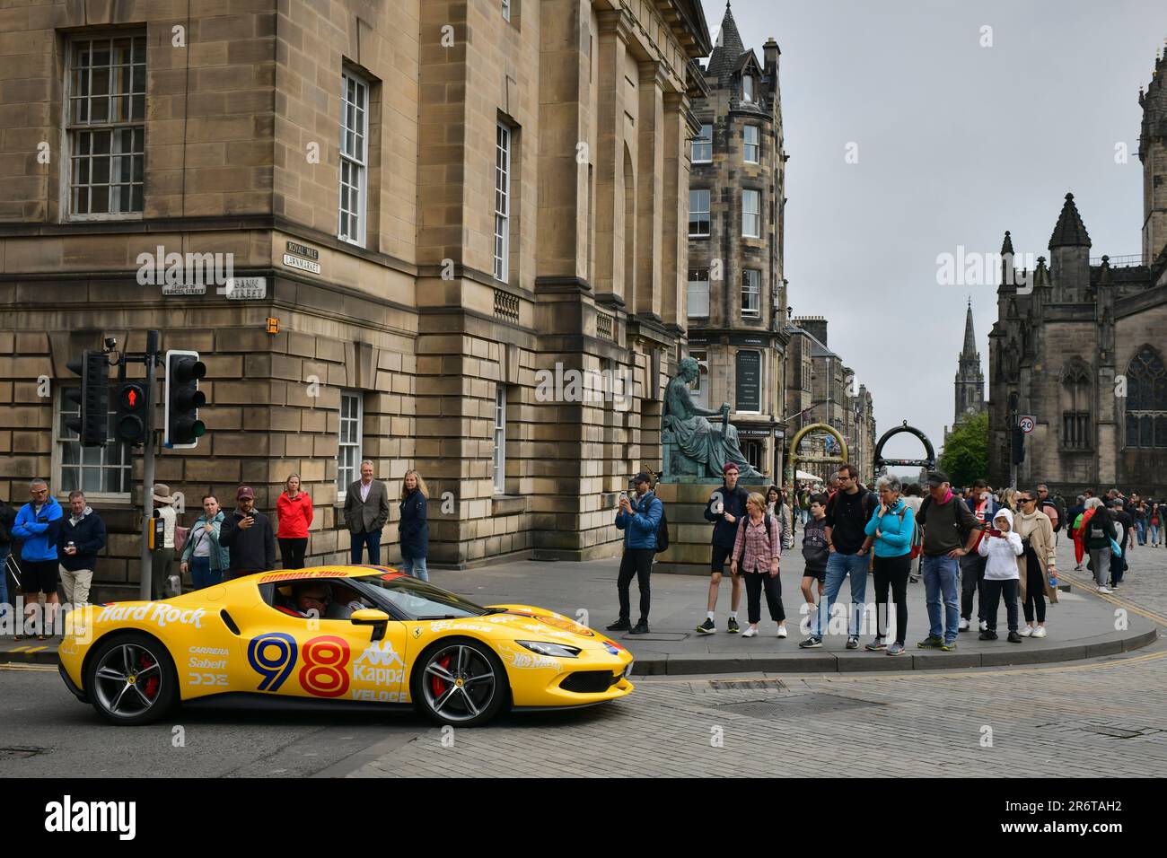 Edinburgh Scotland, UK 11 June 2023. High performance cars drive through the city at the start of the Gumball 3000 European Tour. credit sst/alamy live news Stock Photo