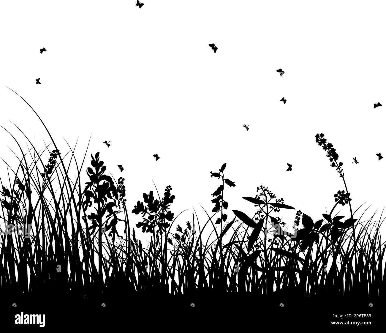 Vector grass silhouettes background for design use Stock Vector Image ...