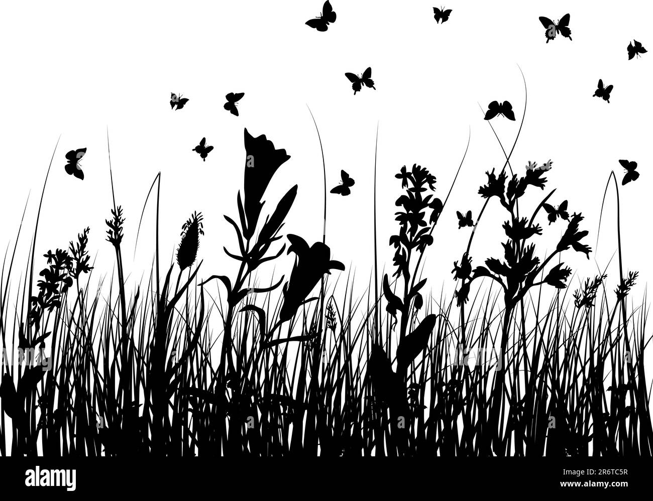 Vector grass silhouettes background for design use Stock Vector Image ...