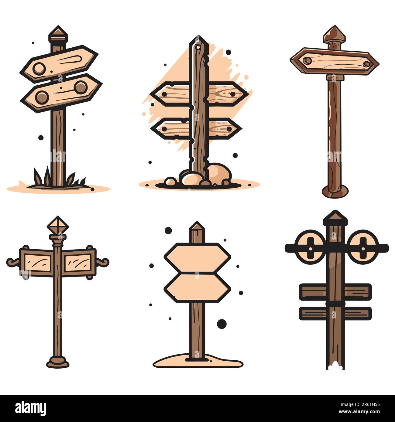 vintage signpost logo in flat line art style isolated on background Stock Vector Image & Art Alamy