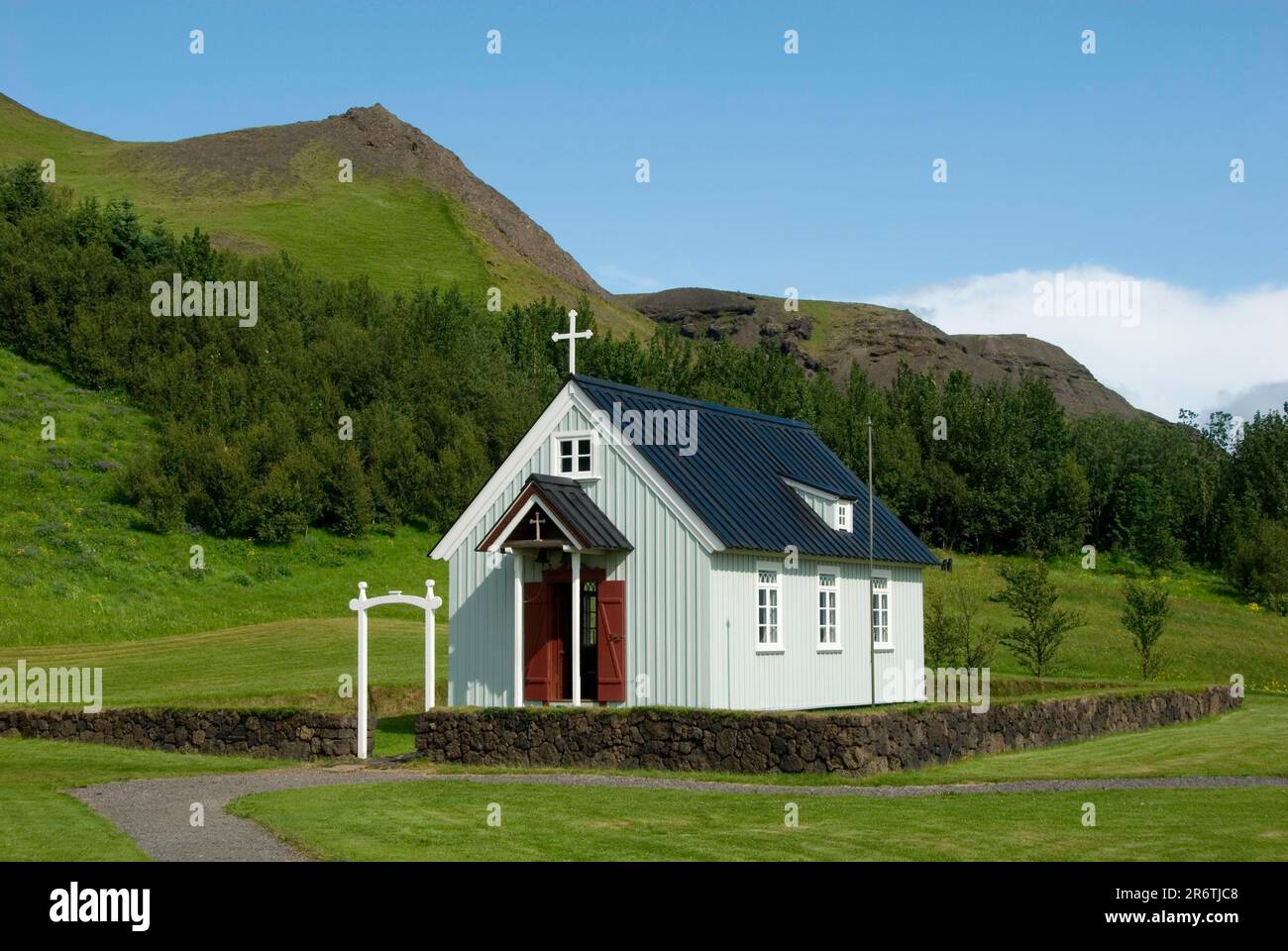 Church, Skogarkirkja, Skogar, Museum of Local History, Skogasafn, Iceland Stock Photo