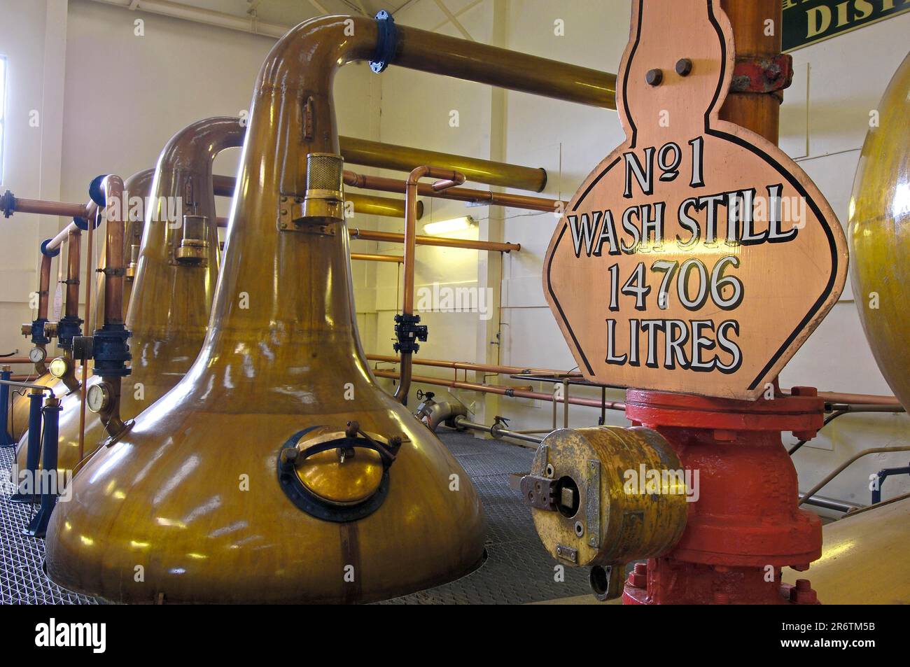 Kettle in whisky distillery, Talisker distillery, Isle of Skye
