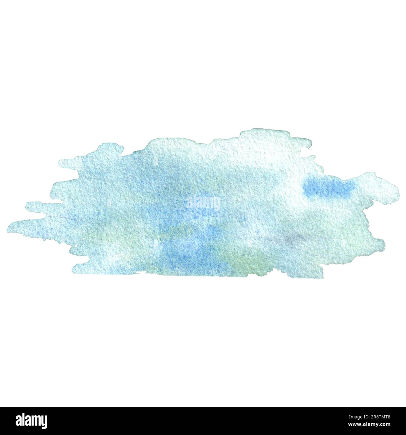 blue blue watercolor stain hand drawn on white background Stock Photo ...