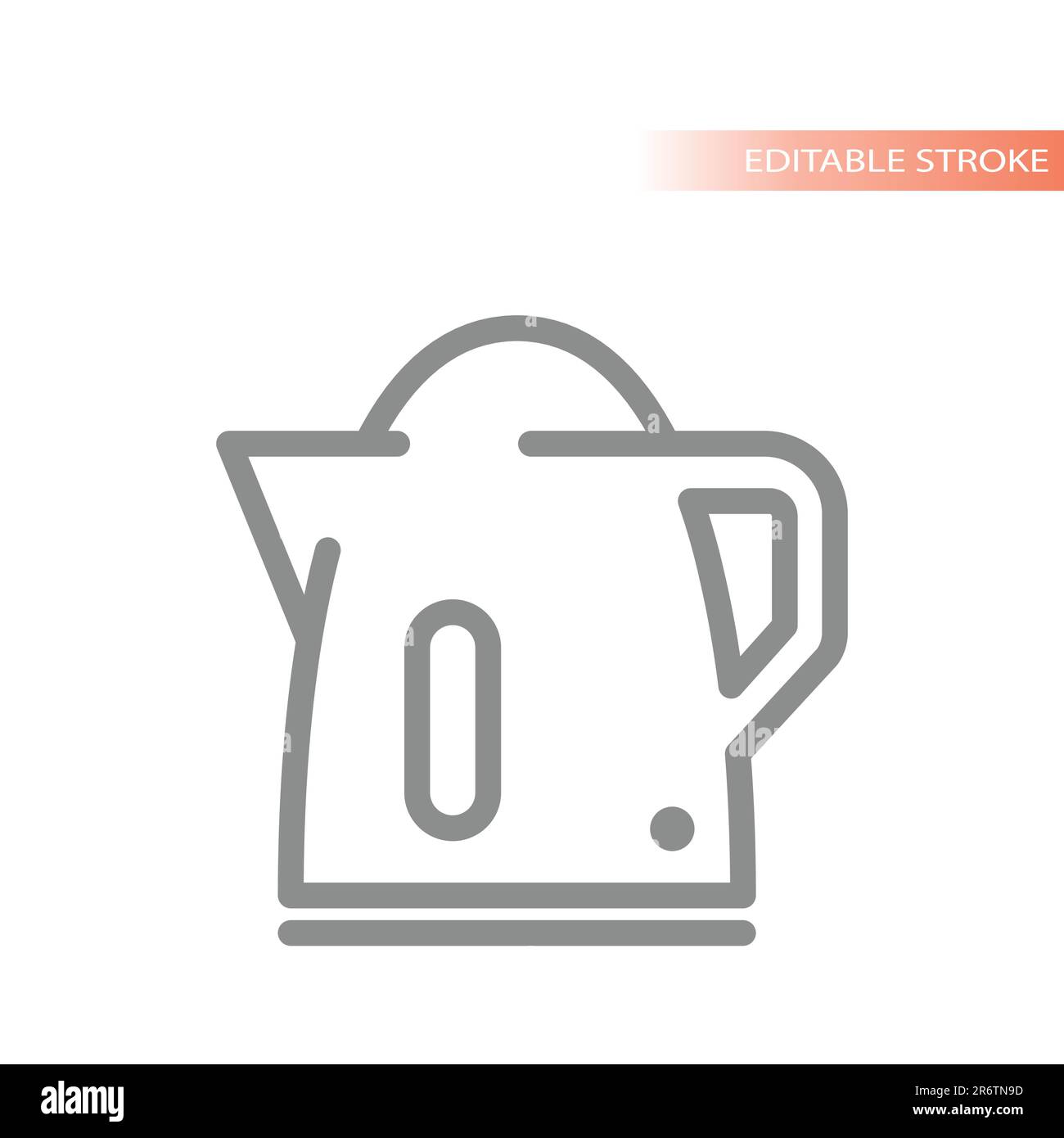Electric kettle line vector icon. Hot water boiler outlined symbol. Stock Vector