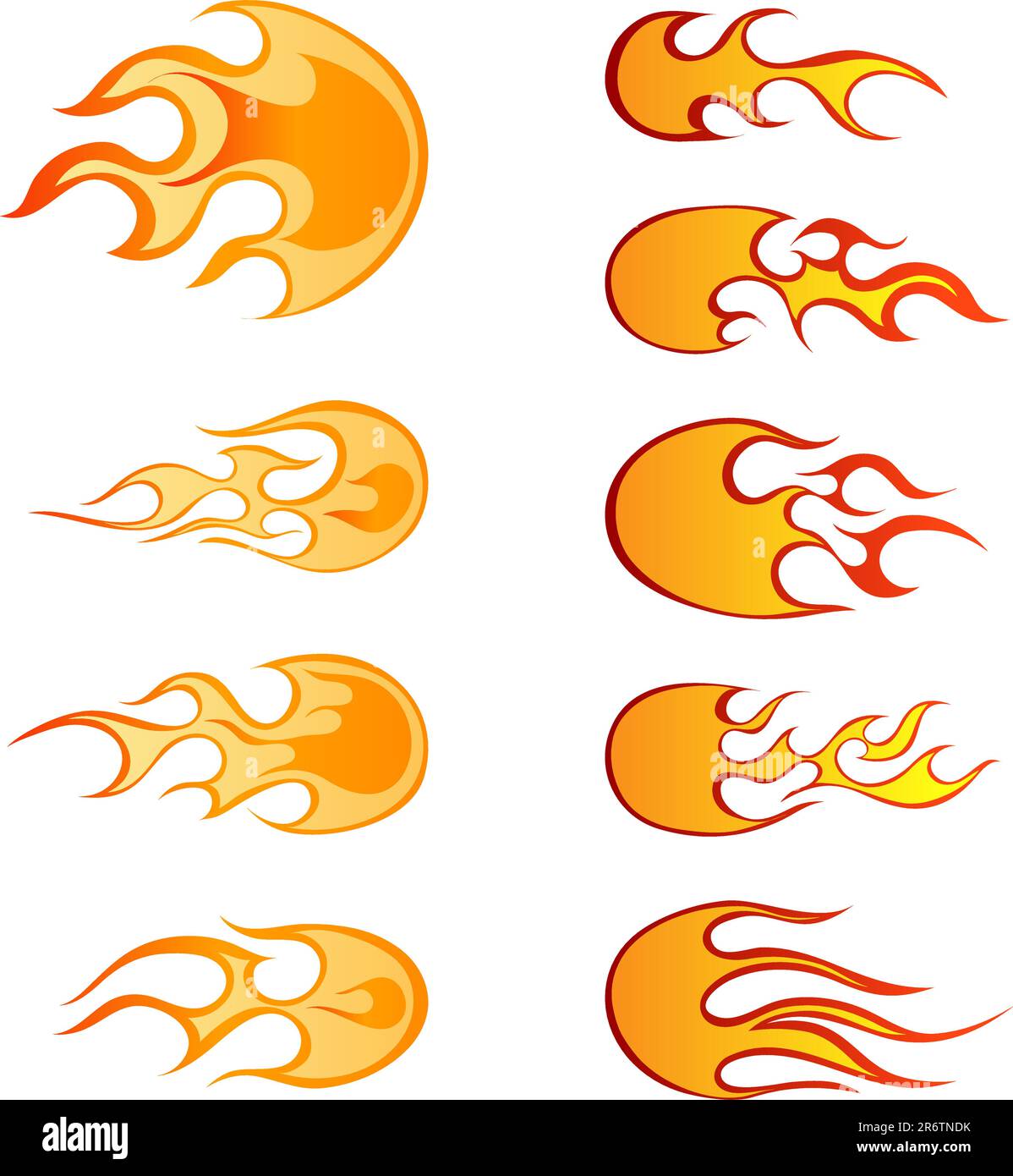 Set of different fireballs patterns for design use Stock Vector