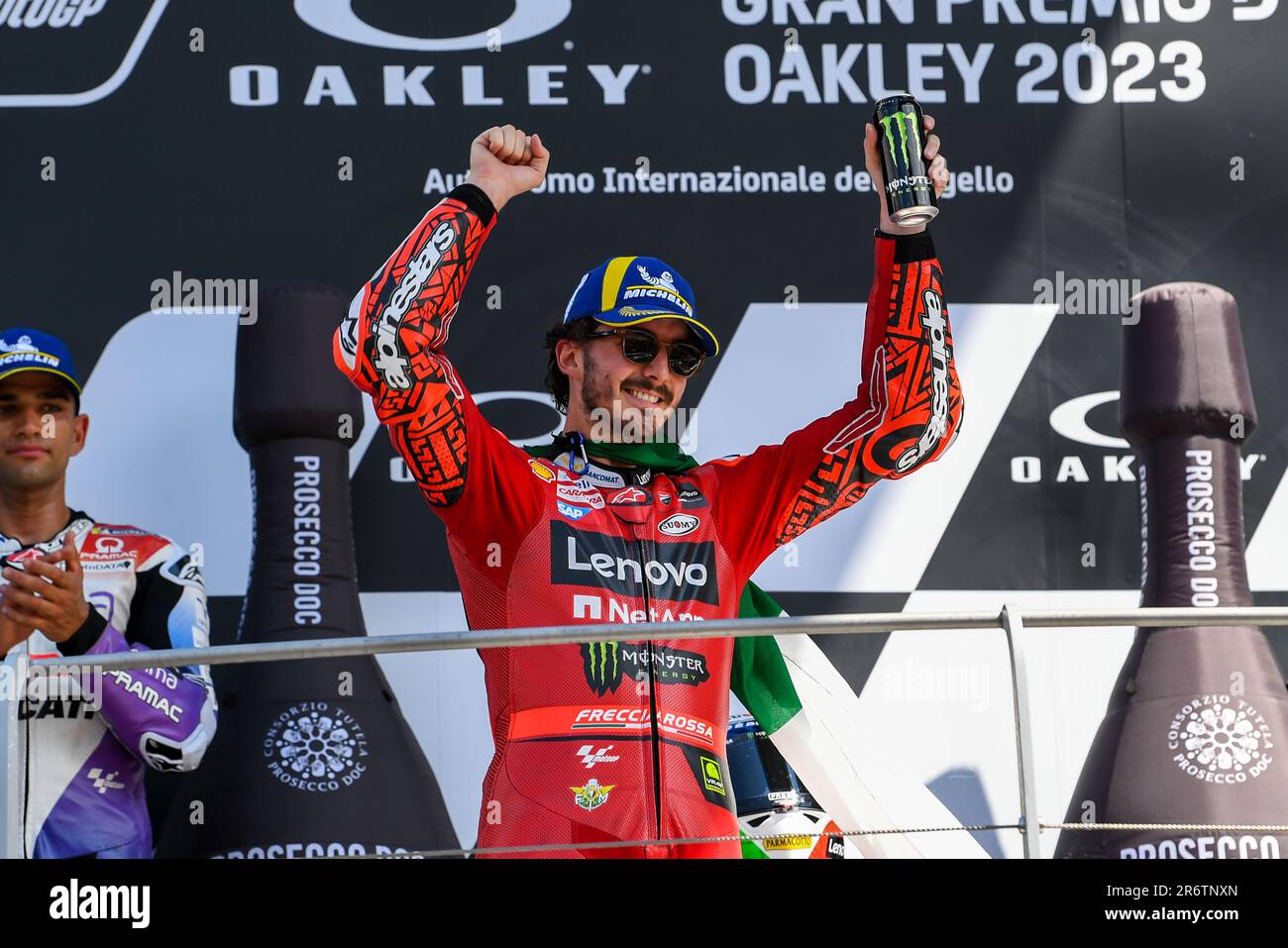 Francesco Bagnaia IT Ducati Lenovo Team Ducati celebrates on the podium ...