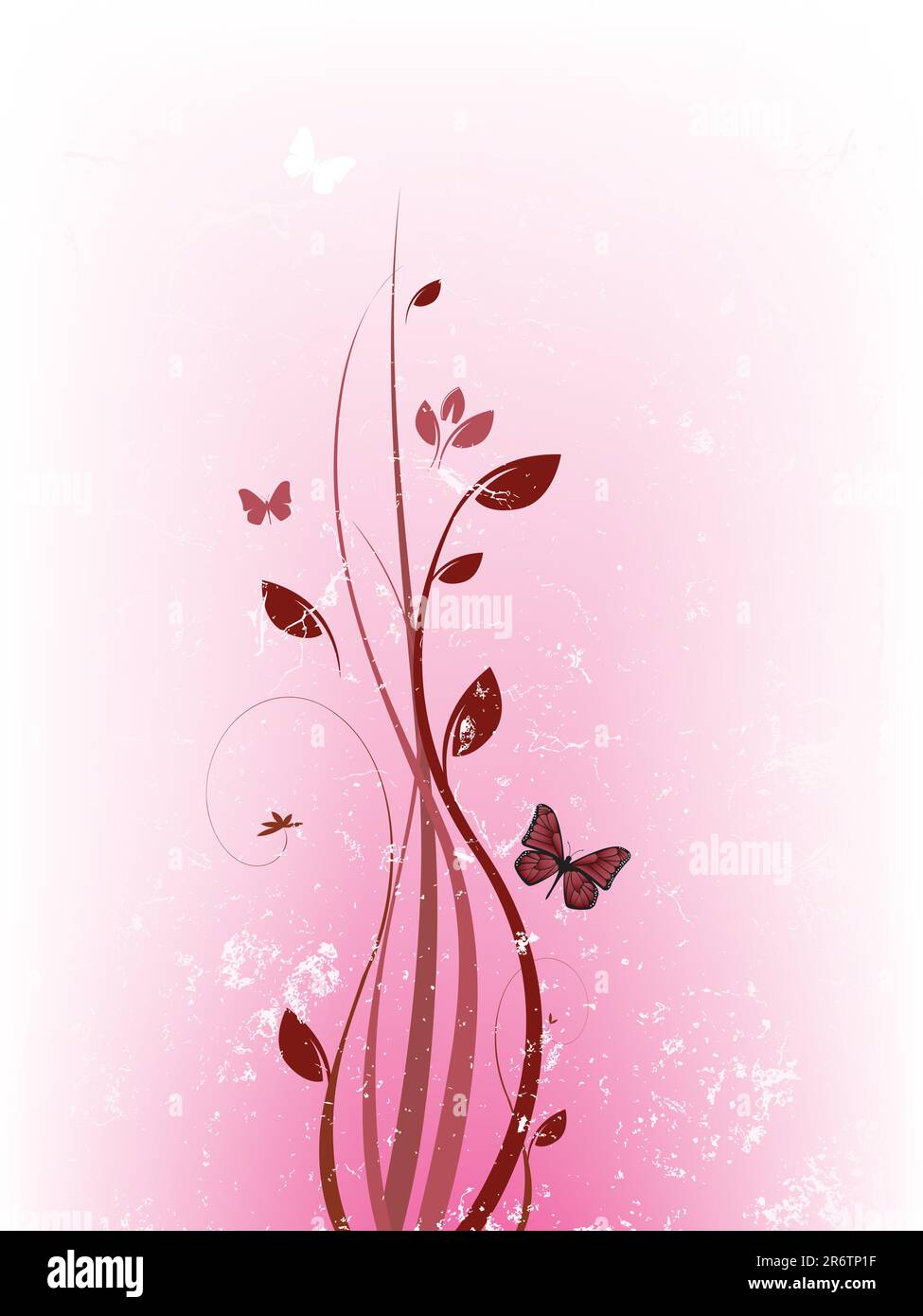 Elegant floral background with butteflies Stock Vector Image & Art - Alamy