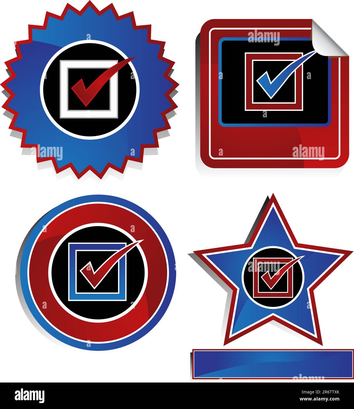 Set of 3D patriotic icons - check mark Stock Vector Image & Art - Alamy