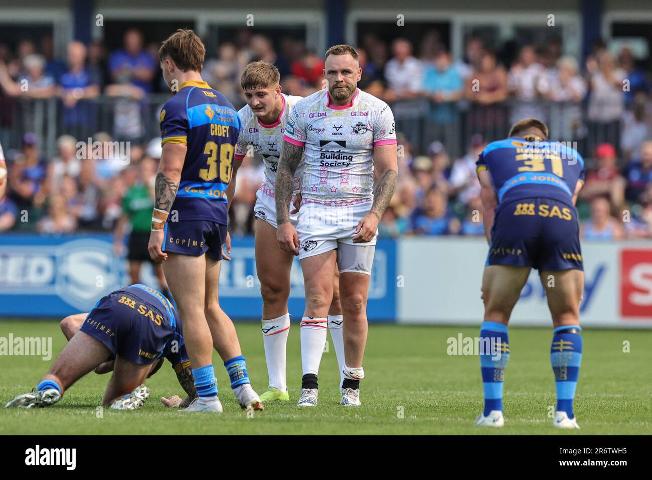 A dejected Blake Austin #6 of Leeds Rhinos after dropping the ball during the Betfred Super League Round 15 match Wakefield Trinity vs Leeds Rhinos at The Be Well Support Stadium, Wakefield,