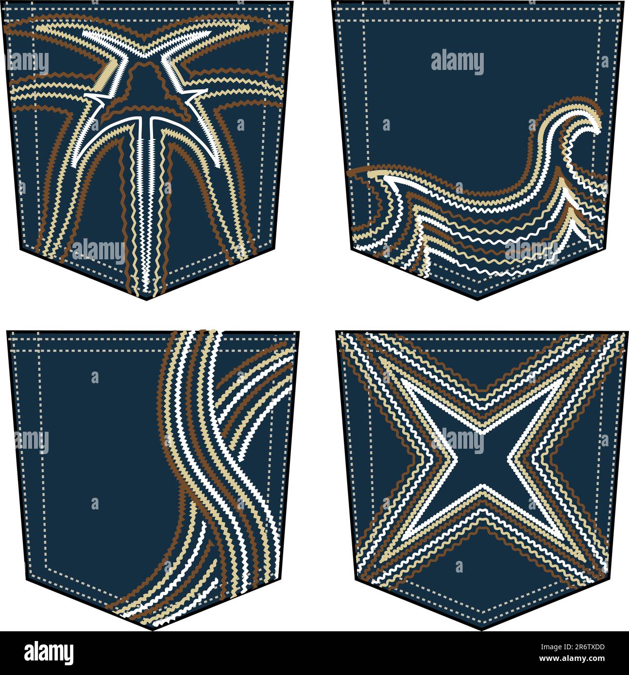 embroidery design on back pockets Stock Vector Image & Art Alamy