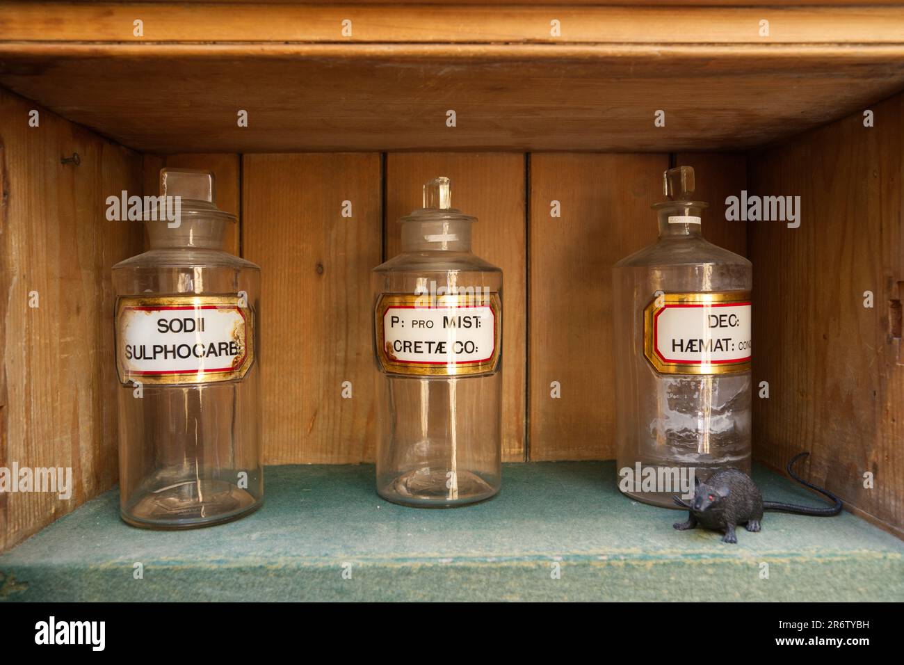 A selection of glass containers to hold pharmaceutical drugs Stock