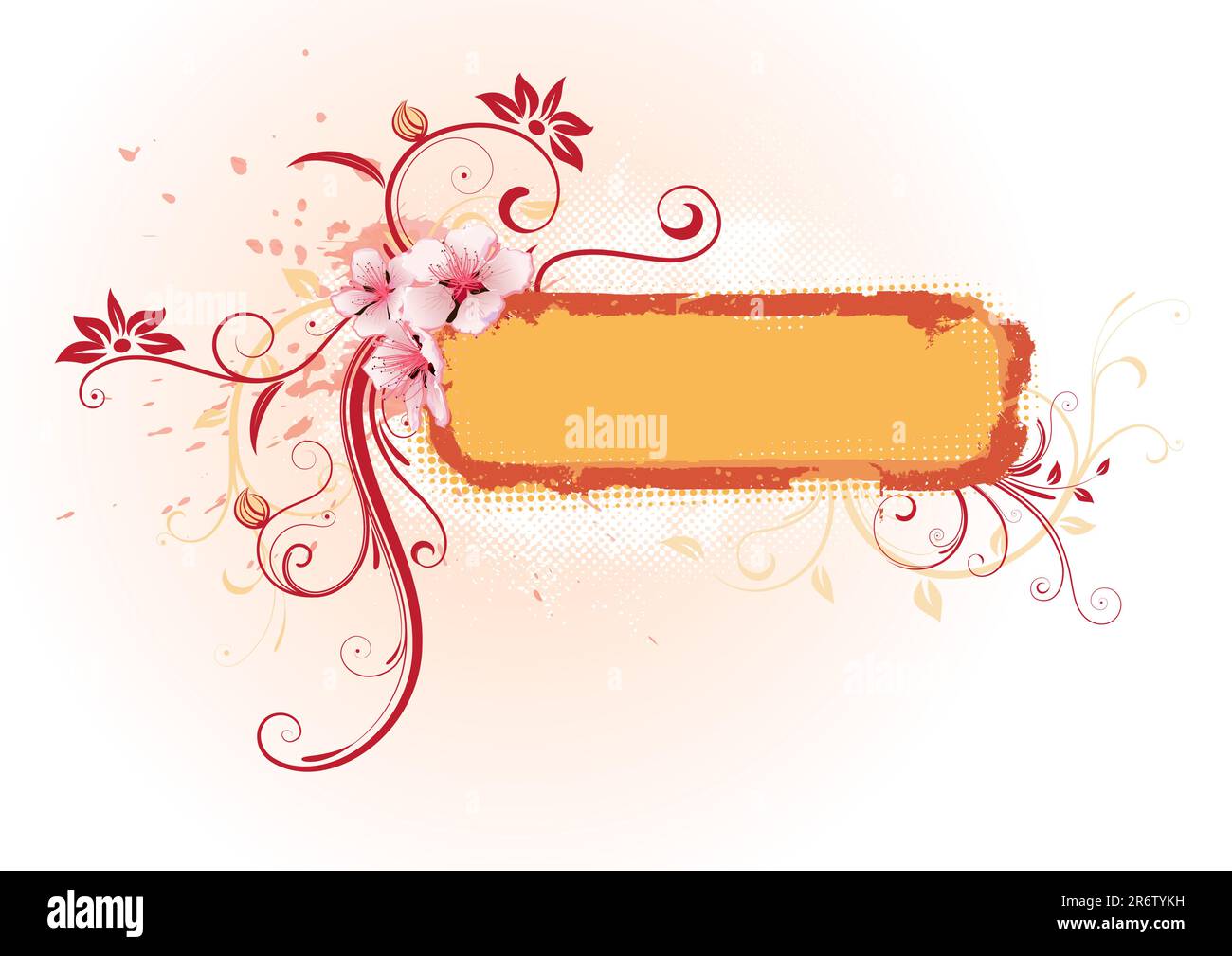 Vector illustration of Grunge Floral Decorative frame Stock Vector ...