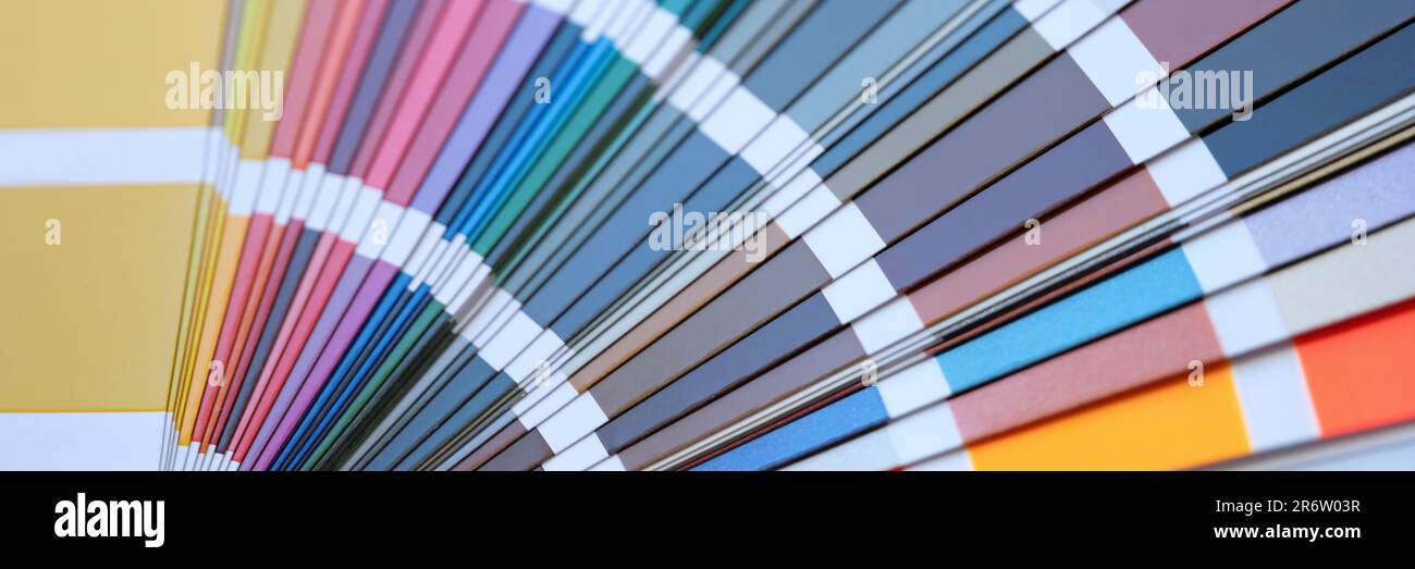 Palette fan with different multicolored color samples Stock Photo