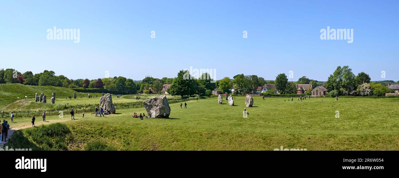 Avebury neolithic henge and stone circles Wiltshire Stock Photo