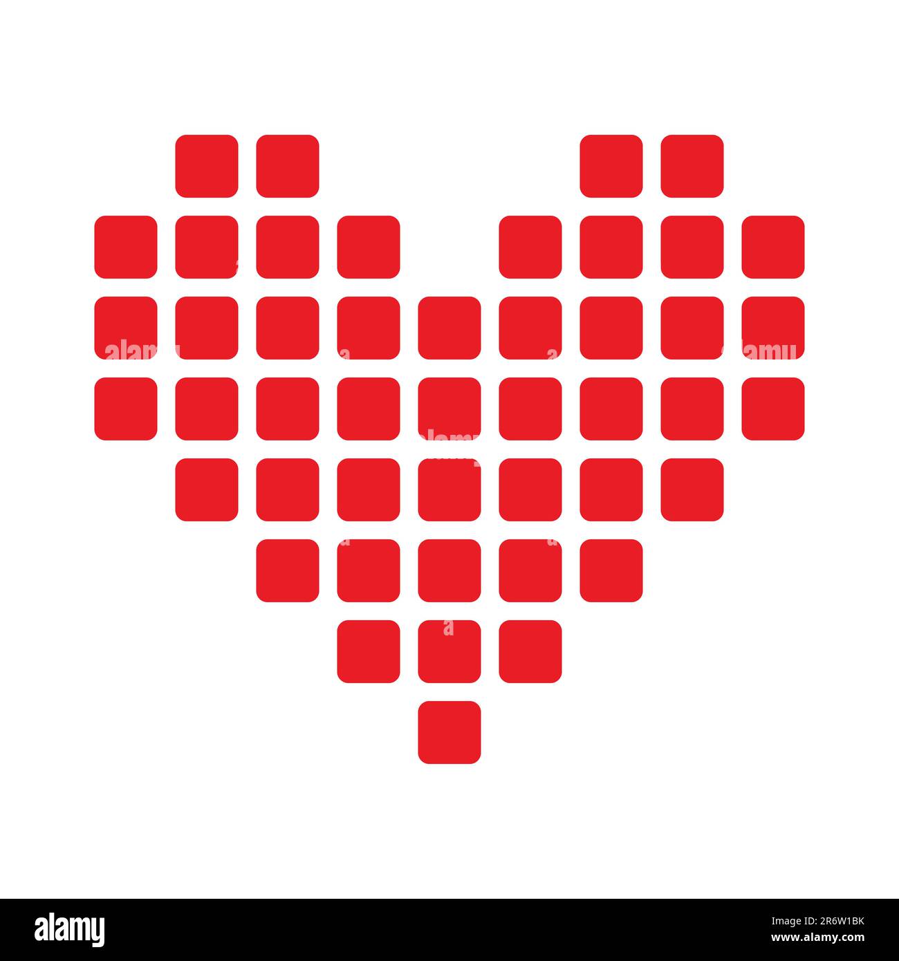 Seamless, simple red pixel heart isolated on a blank background Stock ...